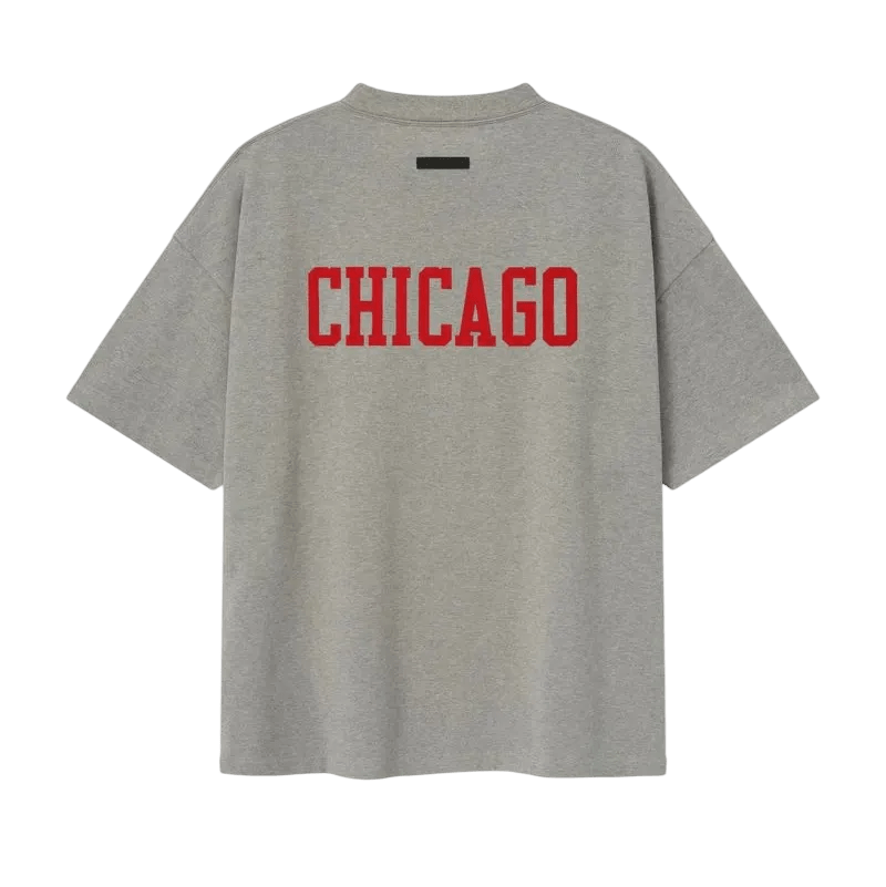 Fear of God Essentials Bulls 90s Tee Concrete Heather - Im Your Wardrobe