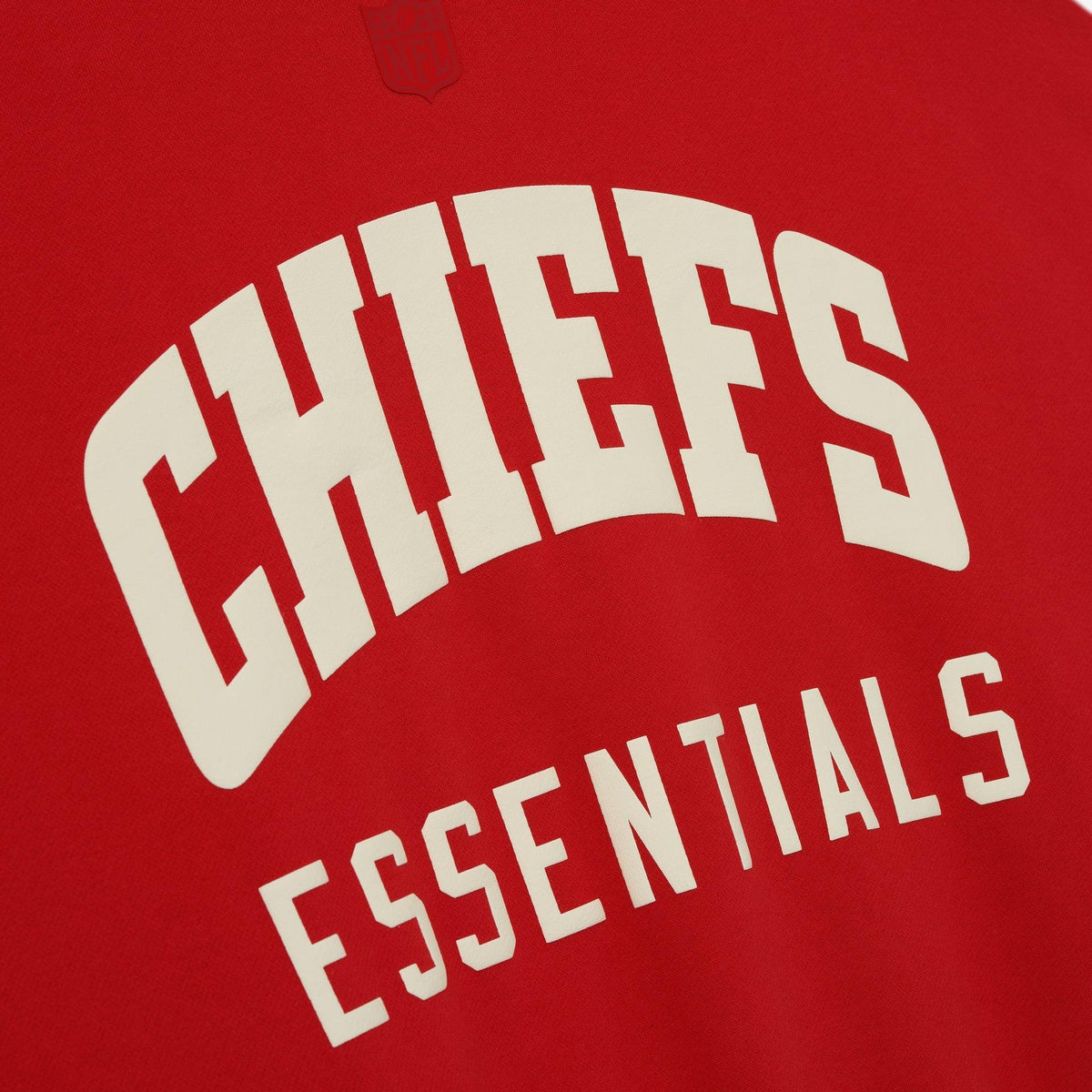 Fear of God Essentials Chiefs Sport Hoodie Red/Concrete Heather - Im Your Wardrobe