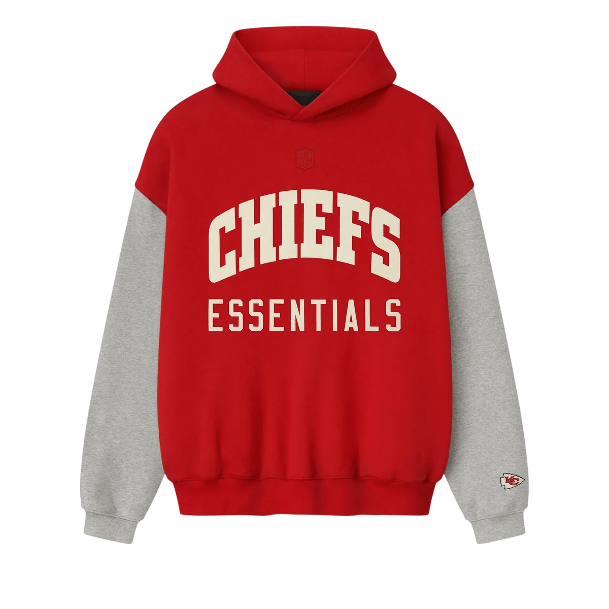 Fear of God Essentials Chiefs Sport Hoodie Red/Concrete Heather - Im Your Wardrobe