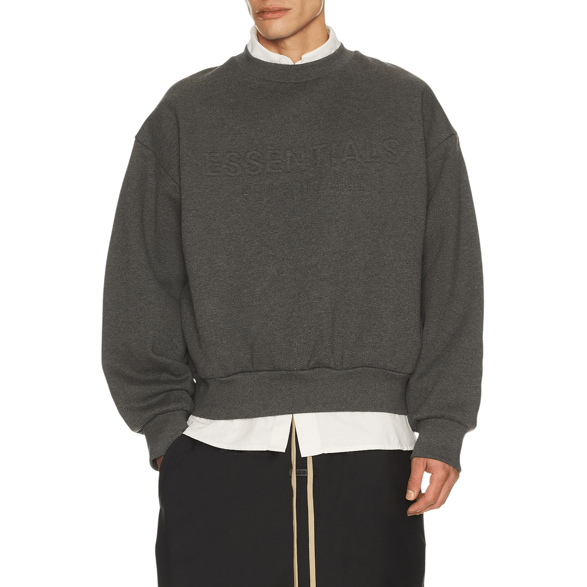Fear of God Essentials Classic Crewneck Sweatshirt Charcoal Heather - Im Your Wardrobe