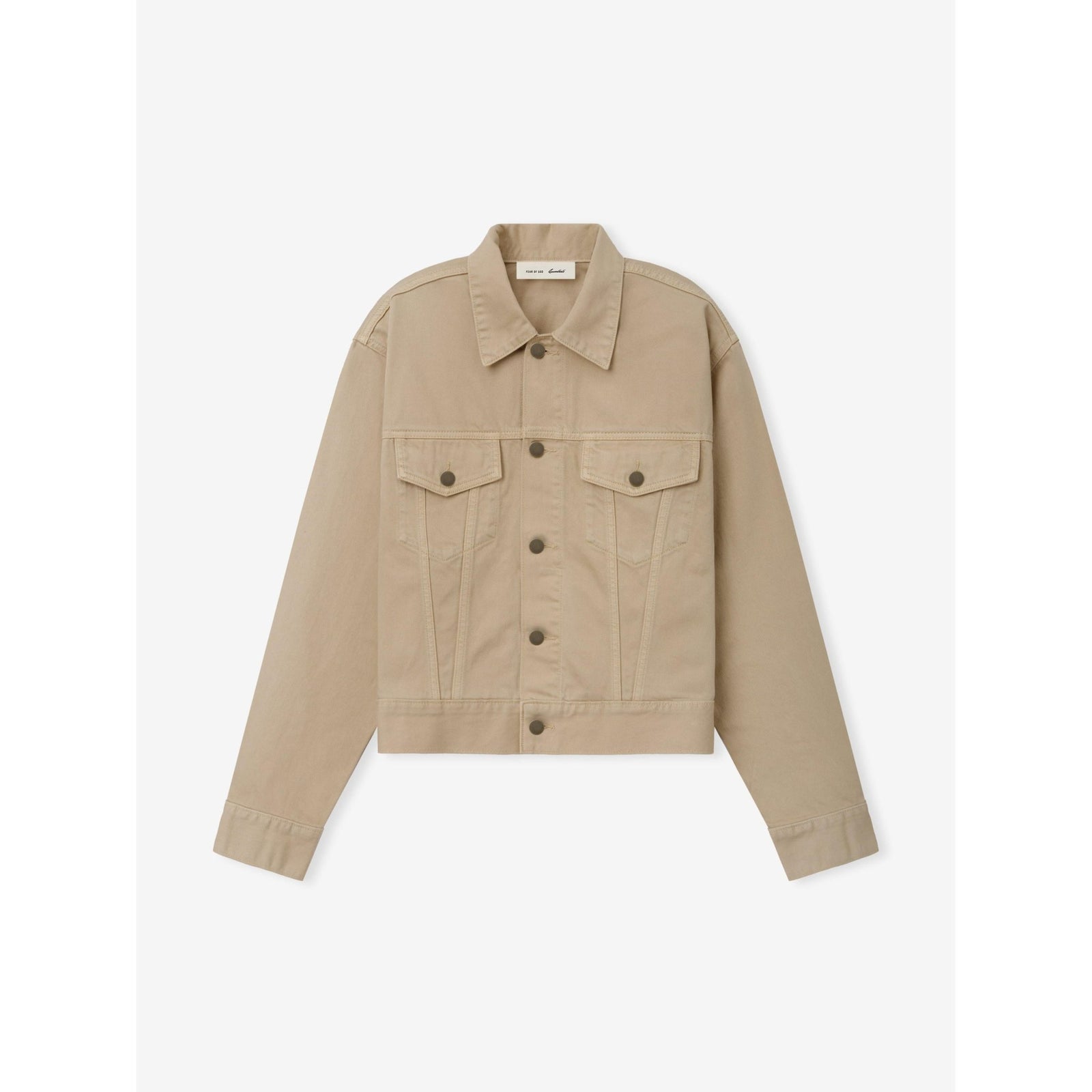 Fear of God Essentials Classic Denim Jacket Overdyed Dune - Im Your Wardrobe