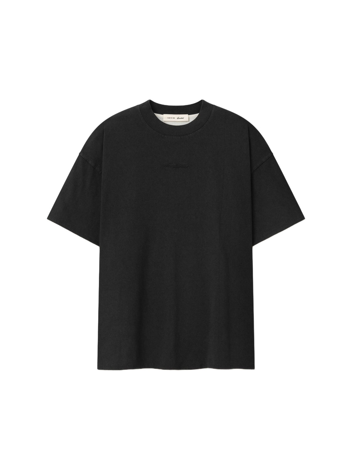 Fear of God Essentials Classic Double Layer Tee Washed Vintage Black - Im Your Wardrobe