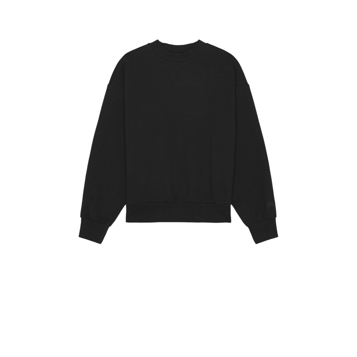 Fear of God Essentials Classic Fit Fleece Crew Neck Sweatshirt Jet Black - Im Your Wardrobe