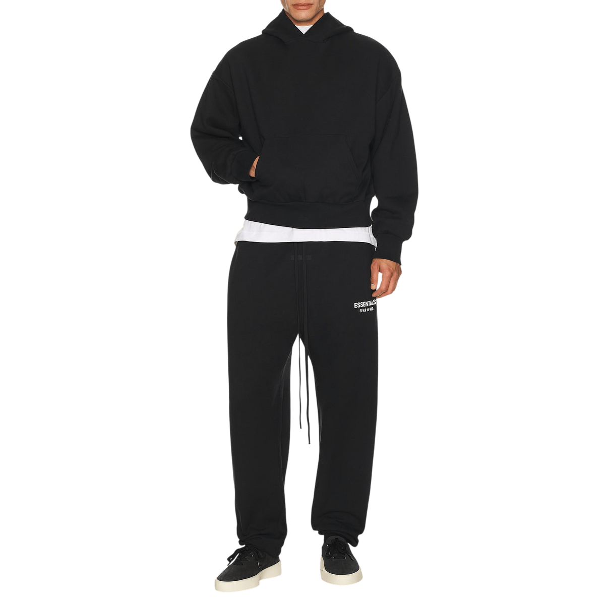 Fear of God Essentials Classic Fit Fleece Sweatpant Jet Black - Im Your Wardrobe