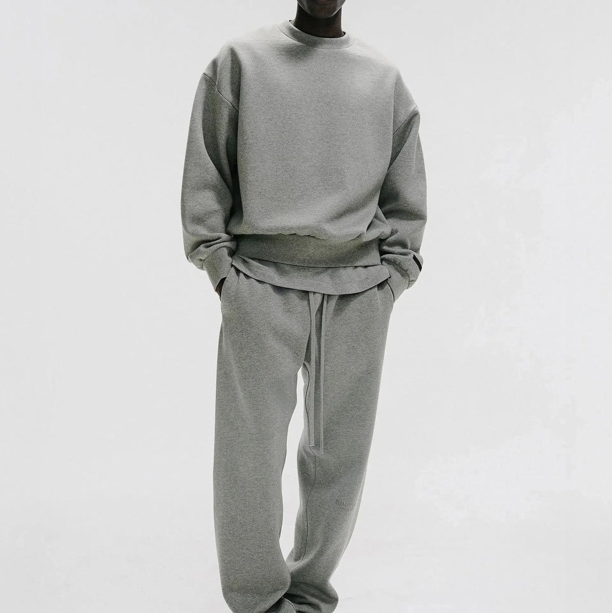Fear of God Essentials Classic Fleece Crewneck Concrete Heather - Im Your Wardrobe
