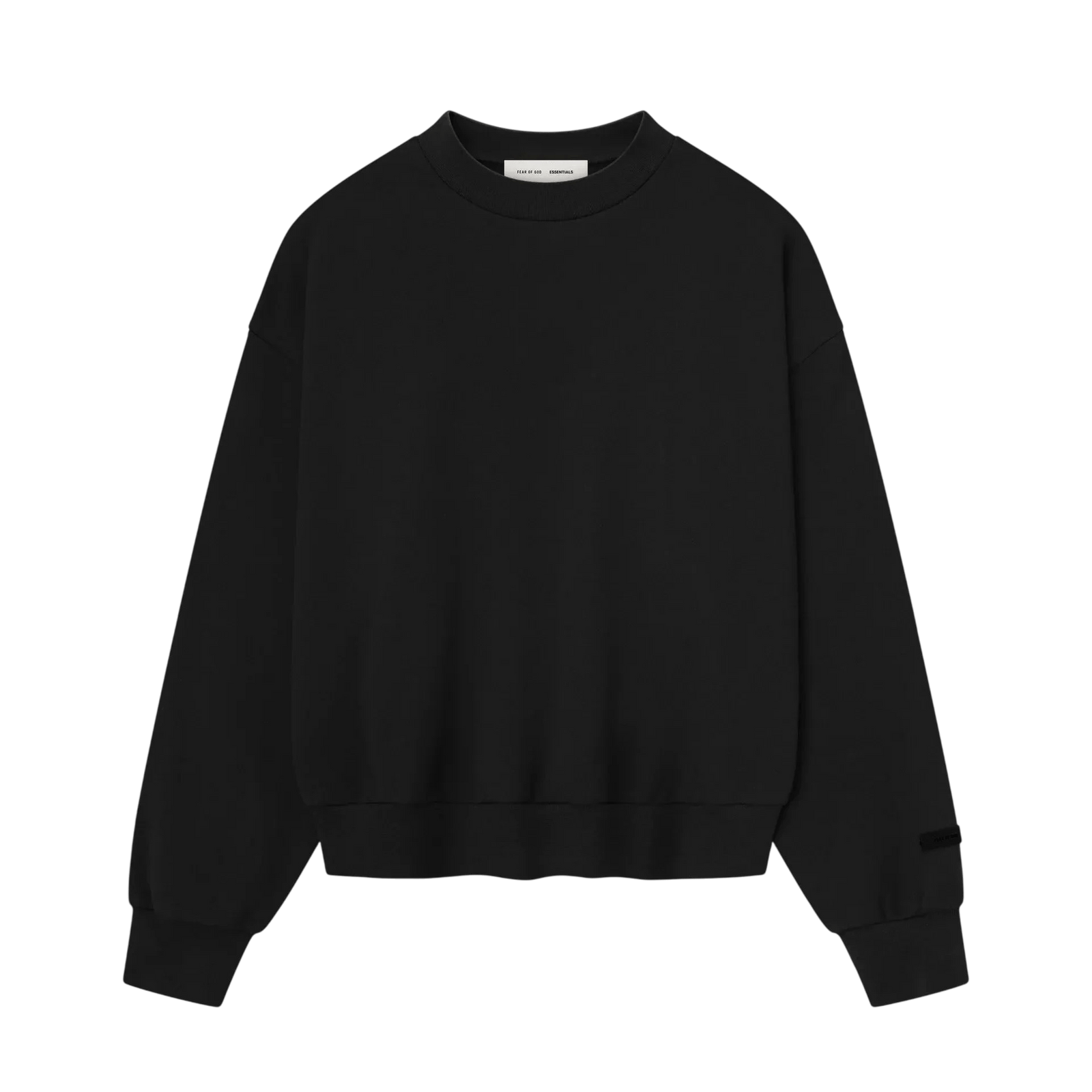 Fear of God Essentials Classic Fleece Crewneck Jet Black - Im Your Wardrobe