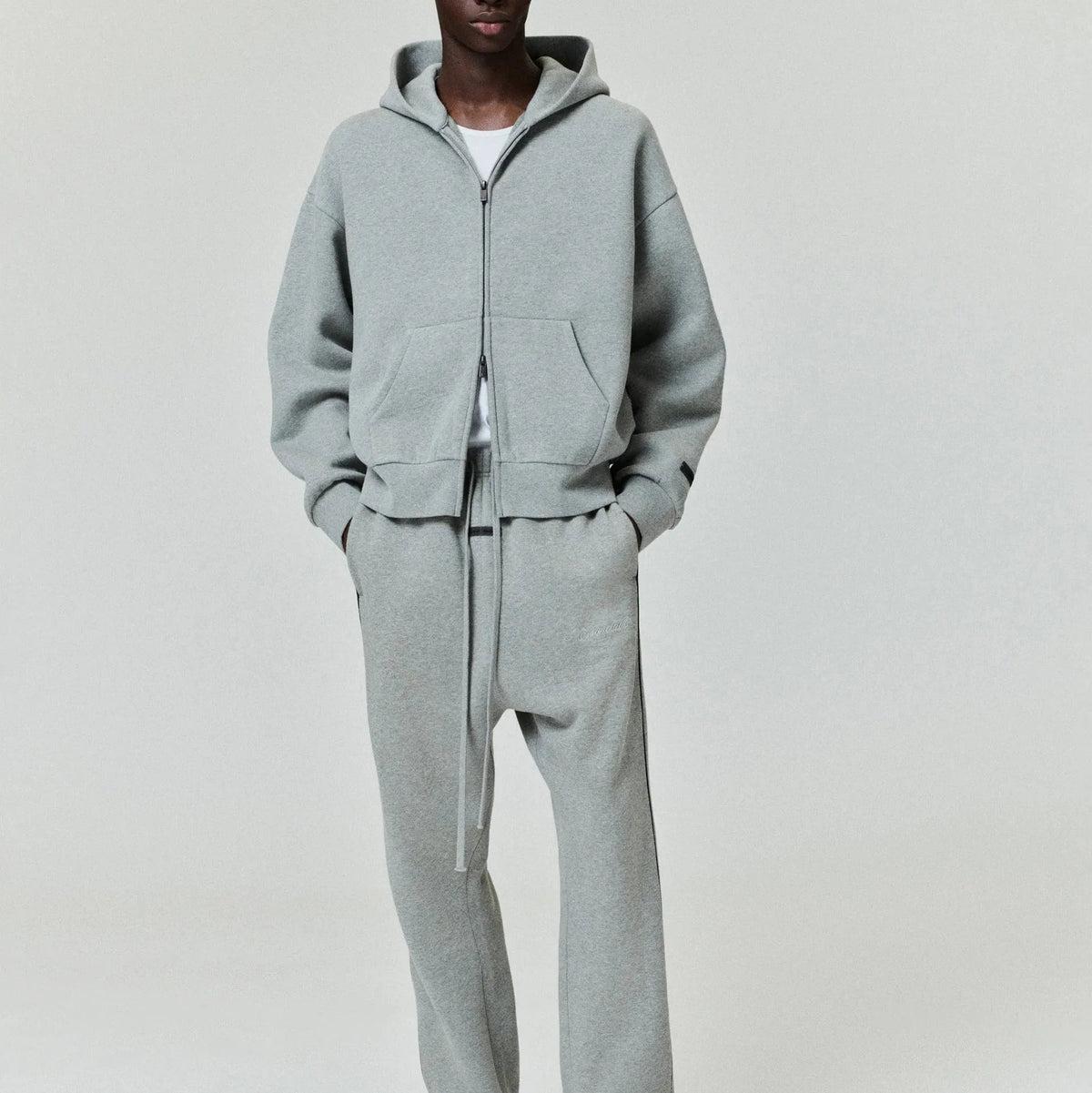 Fear of God Essentials Classic Fleece Zip - Up Hoodie Abbey Stone - Im Your Wardrobe