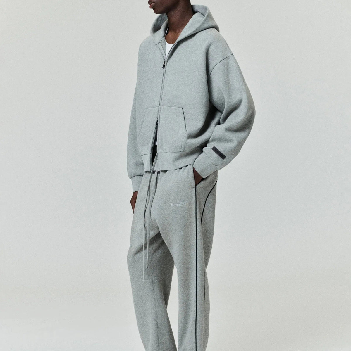 Fear of God Essentials Classic Fleece Zip - Up Hoodie Abbey Stone - Im Your Wardrobe