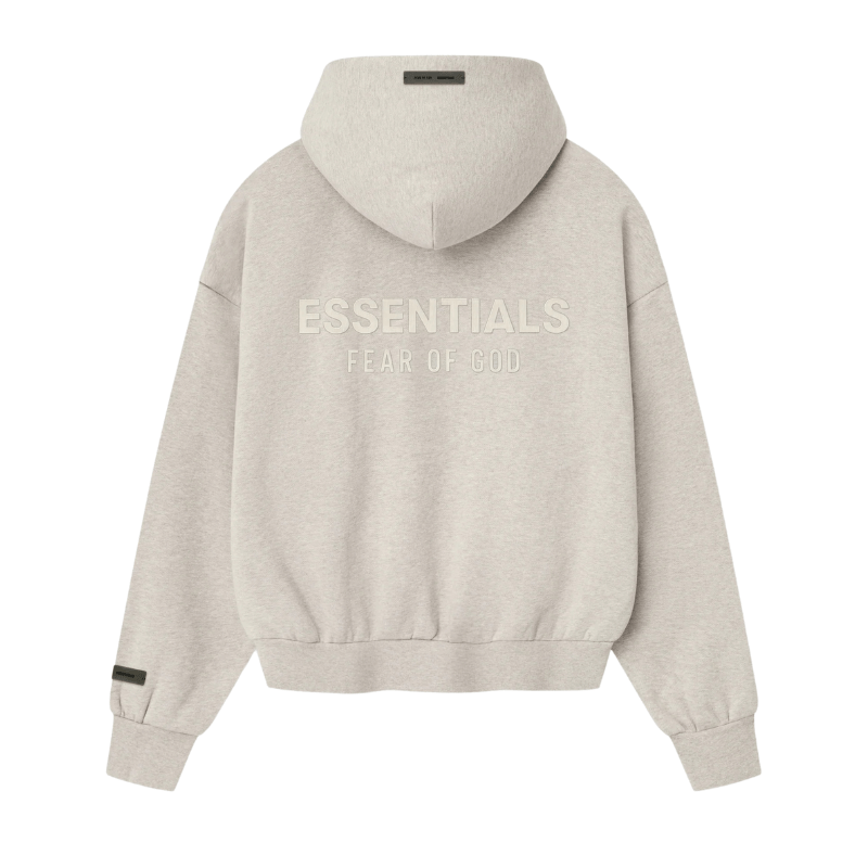 Fear of God Essentials Classic Full Zip Hoodie Heather Stone (2025) - Im Your Wardrobe
