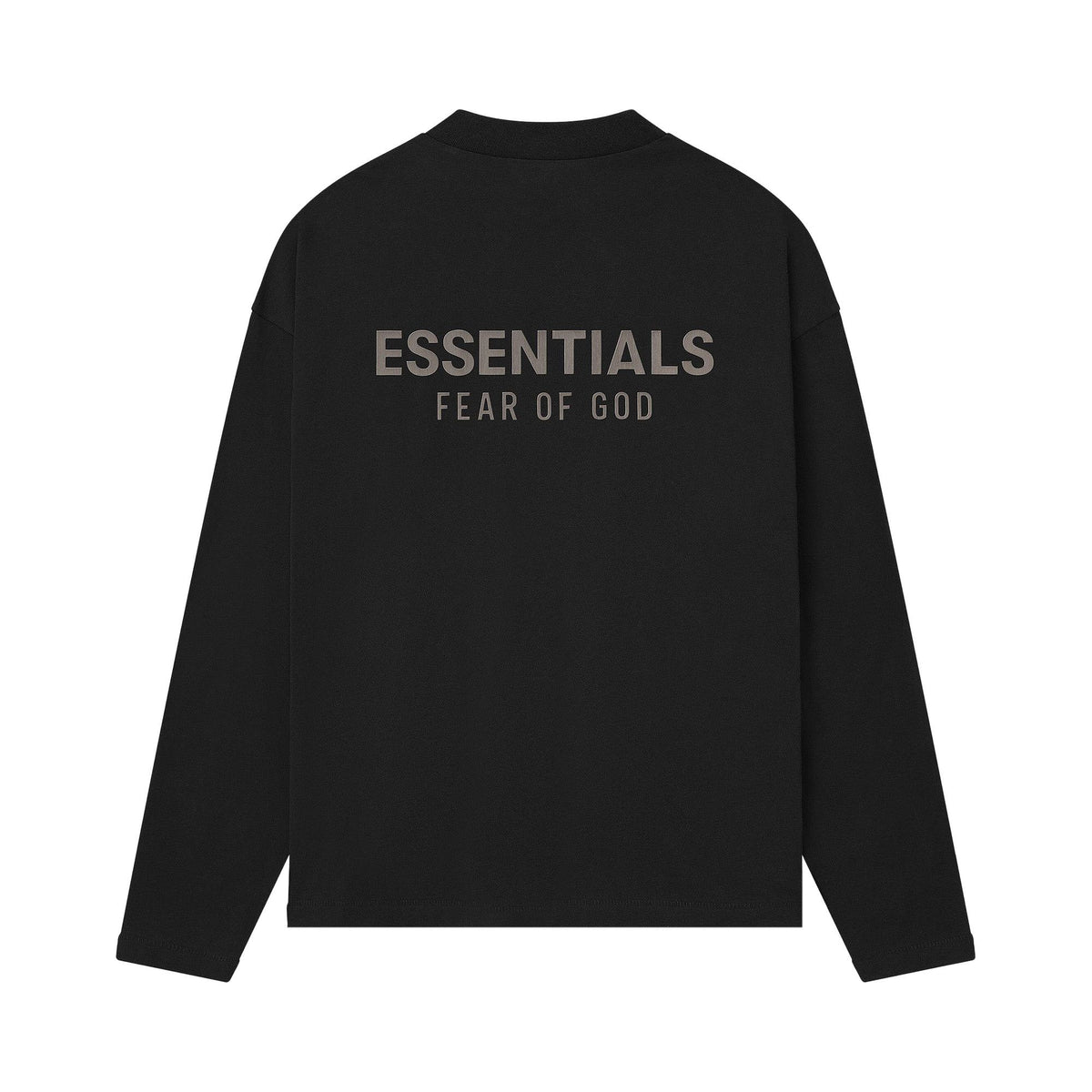 Fear of God Essentials Classic Long Sleeve Tee Jet Black (FW25) - Im Your Wardrobe