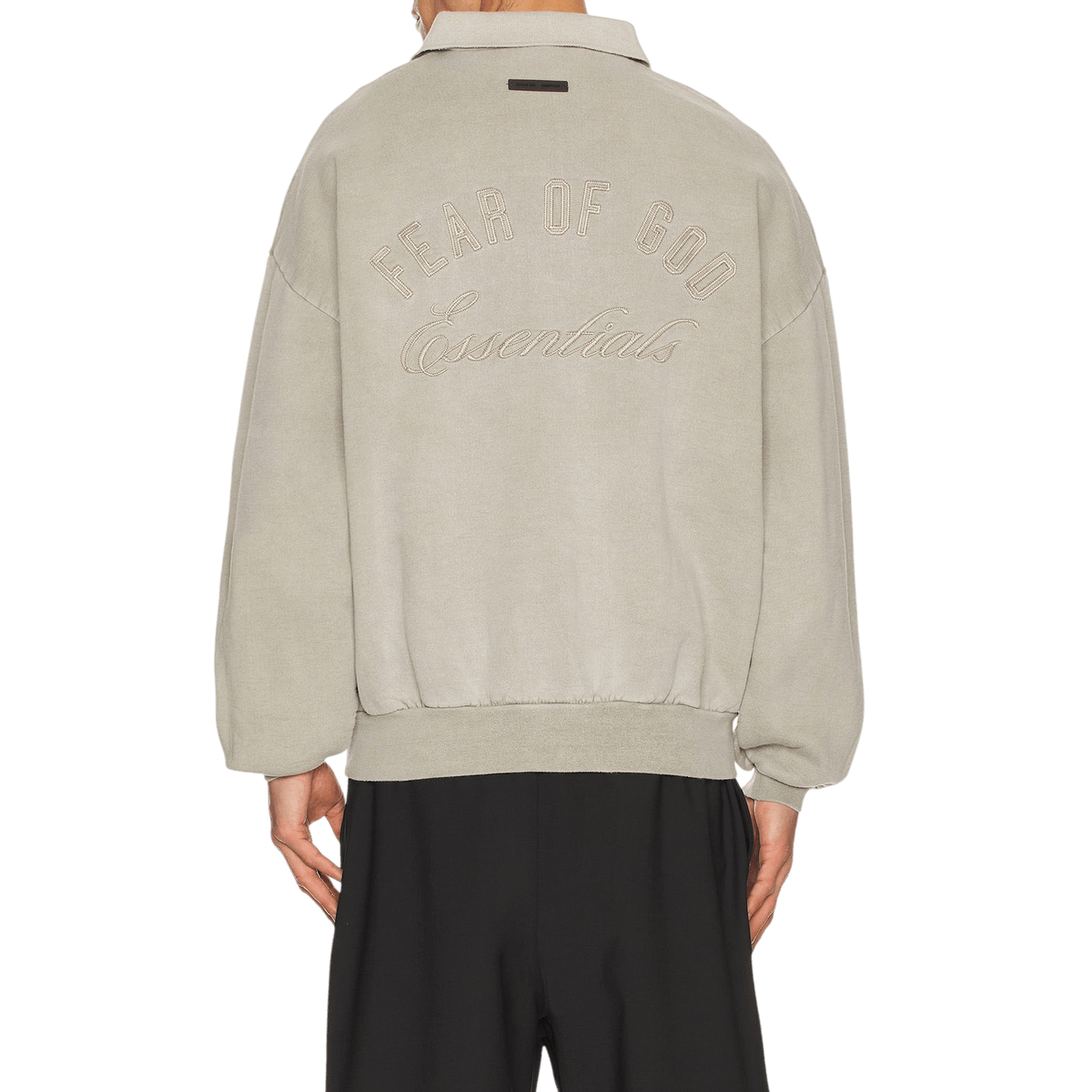 Fear of God Essentials Classic Polo Sweatshirt Smoke Grey - Im Your Wardrobe