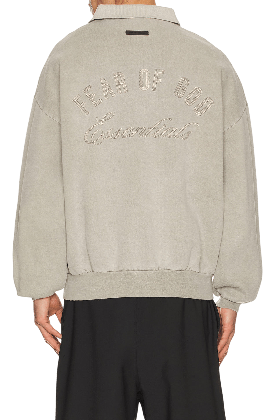 Fear of God Essentials Classic Polo Sweatshirt Smoke Grey