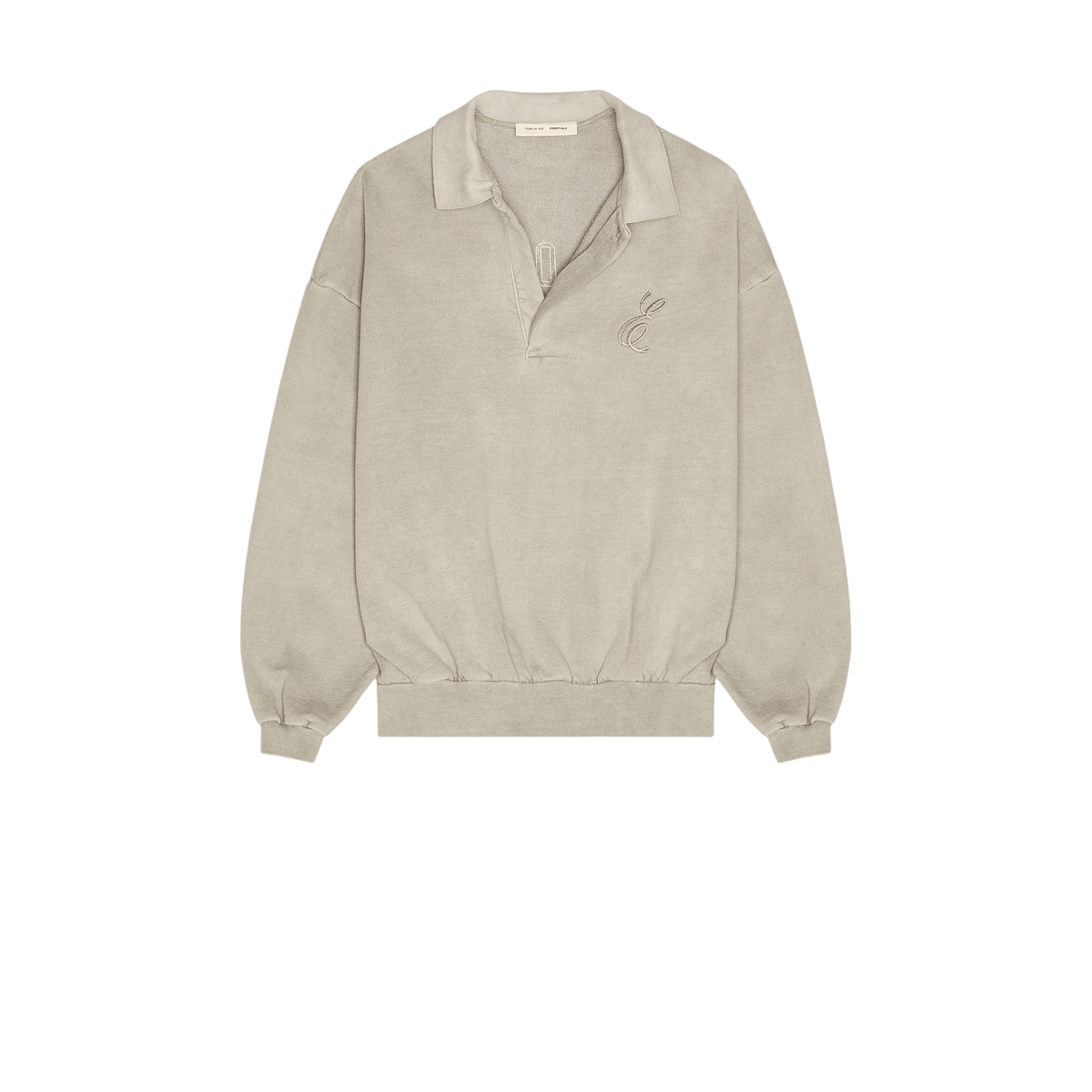 Fear of God Essentials Classic Polo Sweatshirt Smoke Grey - Im Your Wardrobe