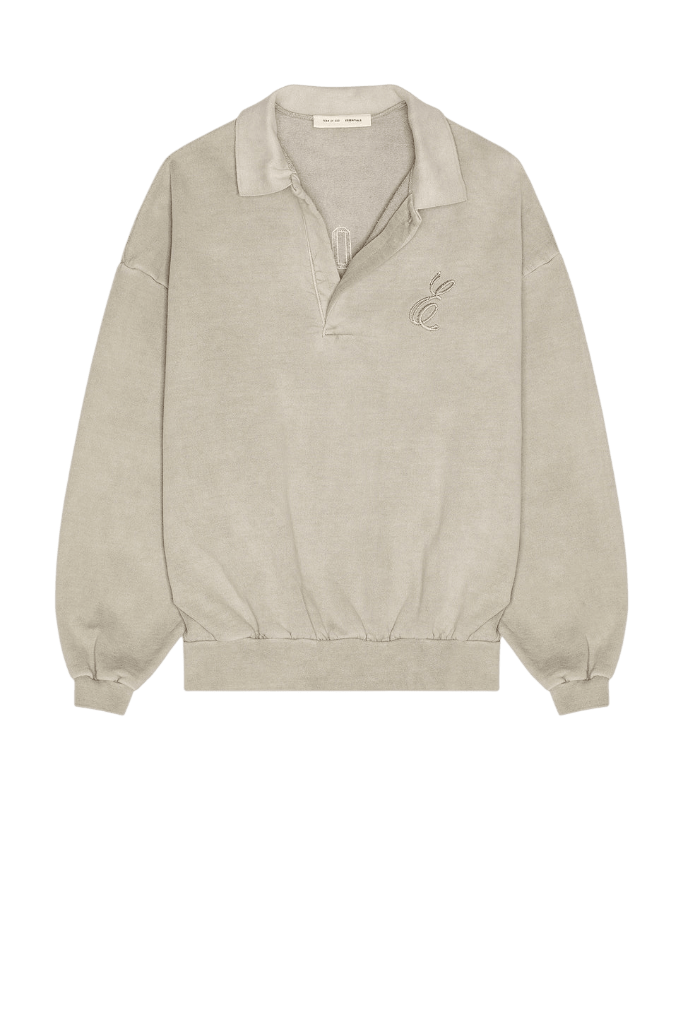 Fear of God Essentials Classic Polo Sweatshirt Smoke Grey