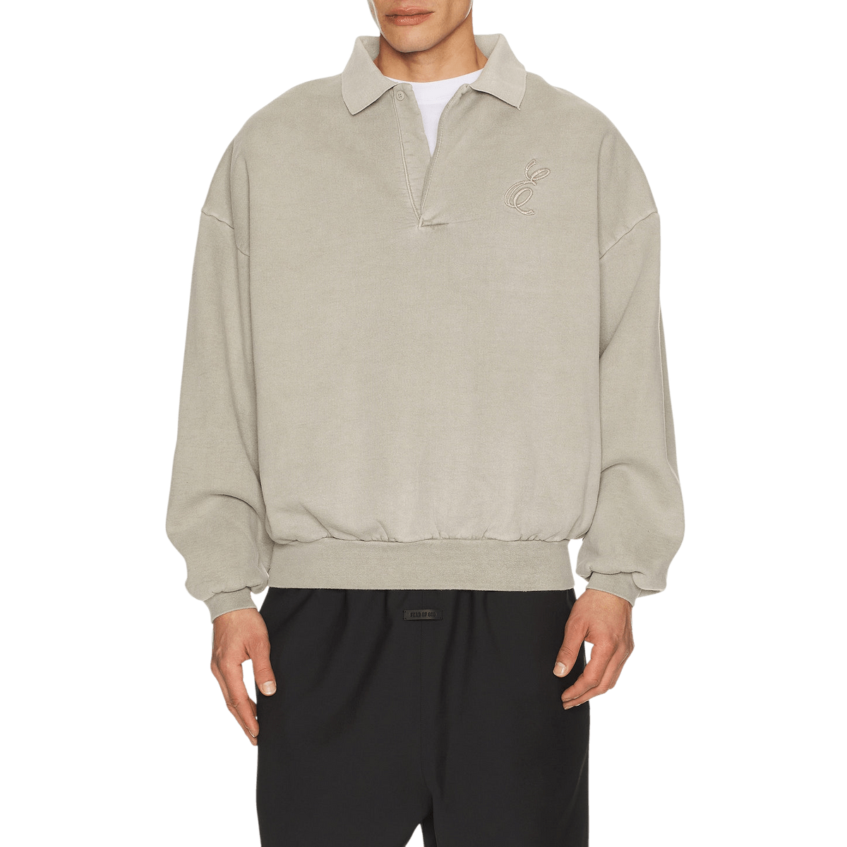 Fear of God Essentials Classic Polo Sweatshirt Smoke Grey - Im Your Wardrobe