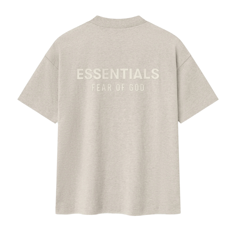 Fear of God Essentials Classic Short Sleeve Tee Heather Stone (2025) - Im Your Wardrobe