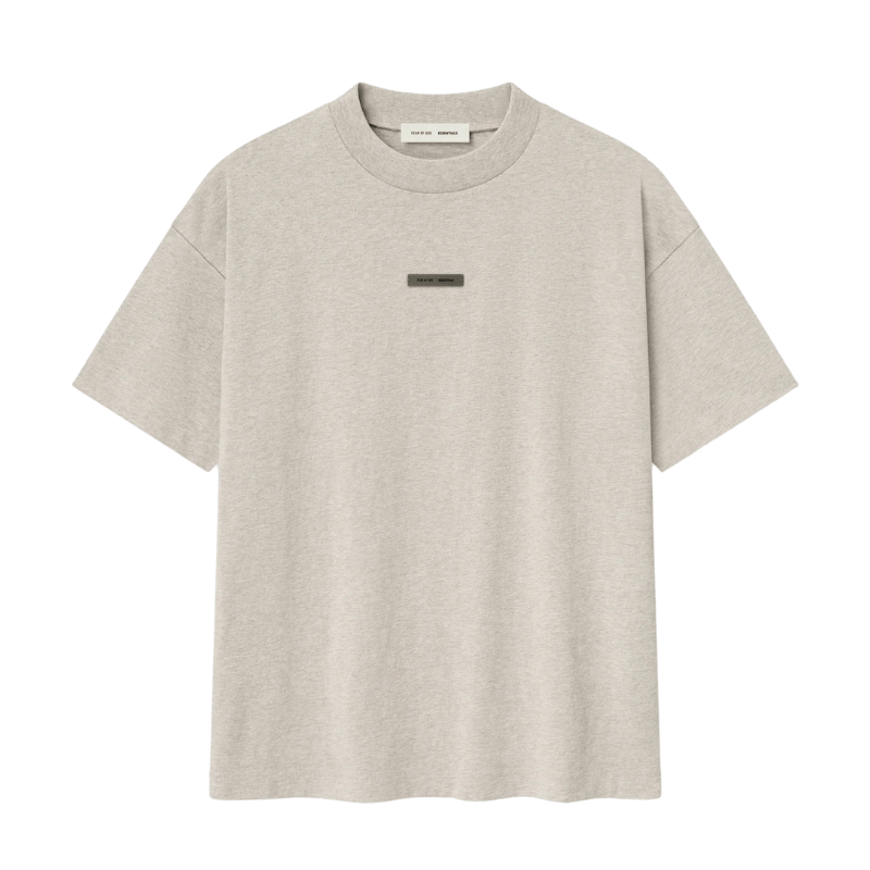Fear of God Essentials Classic Short Sleeve Tee Heather Stone (2025) - Im Your Wardrobe