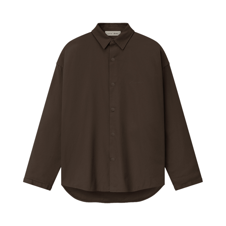 Fear of God Essentials Cotton Canvas Overshirt Brown (SS26) - Im Your Wardrobe
