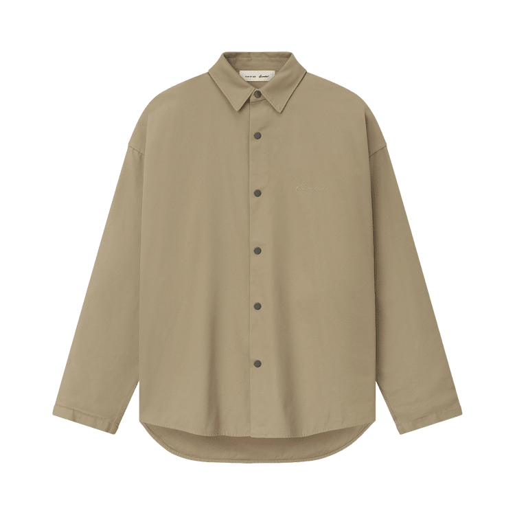 Fear of God Essentials Cotton Canvas Overshirt Dune (SS26) - Im Your Wardrobe