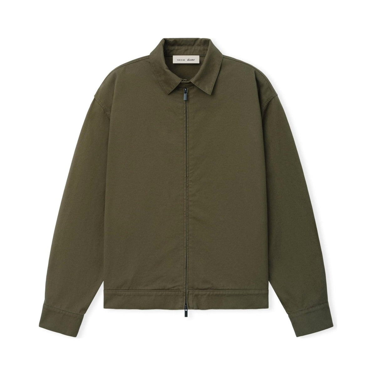 Fear of God Essentials Cotton Twill Work Jacket Moss - Im Your Wardrobe