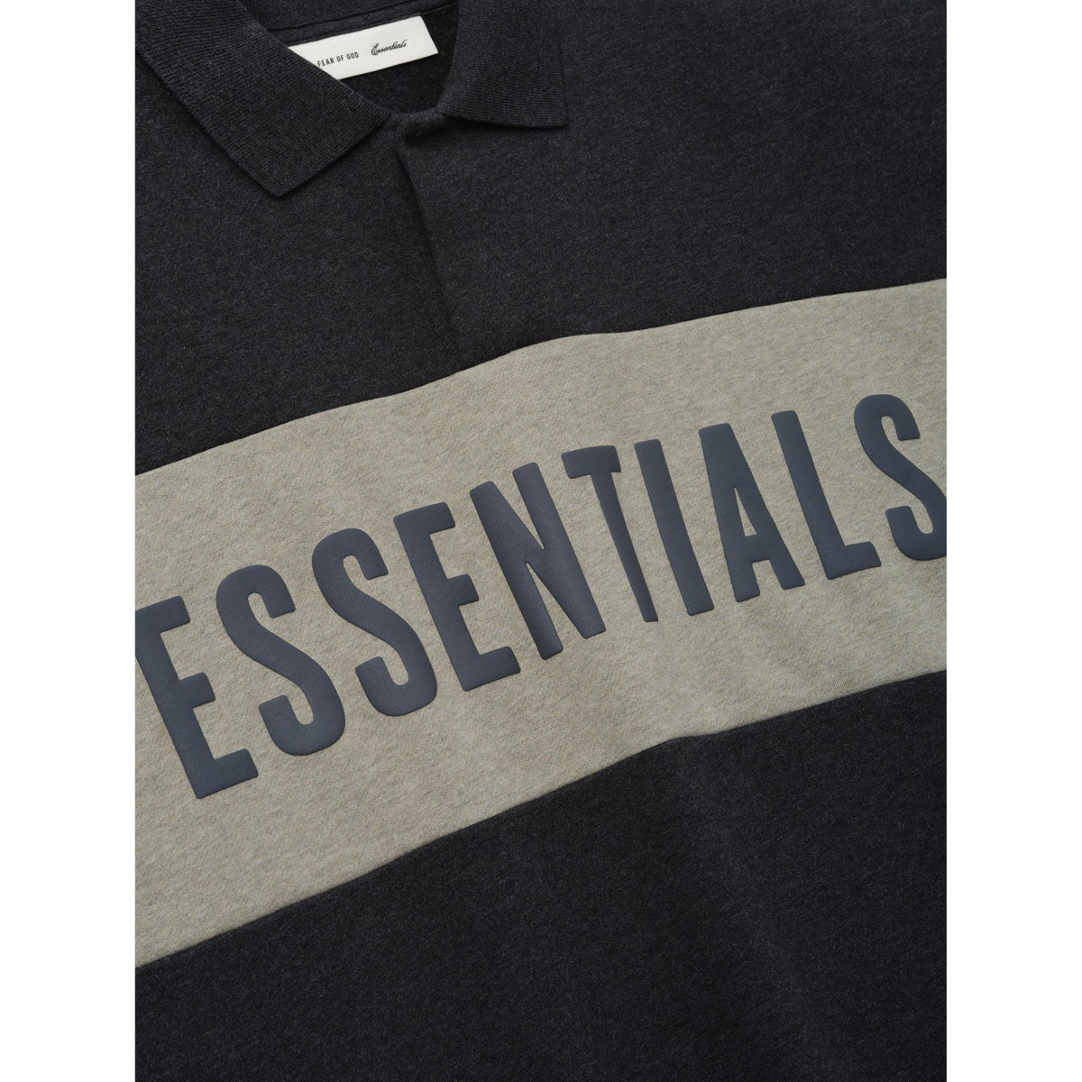 Fear of God Essentials Cropped Panelled Polo Iron Grey Heather/ Seal Heather - Im Your Wardrobe