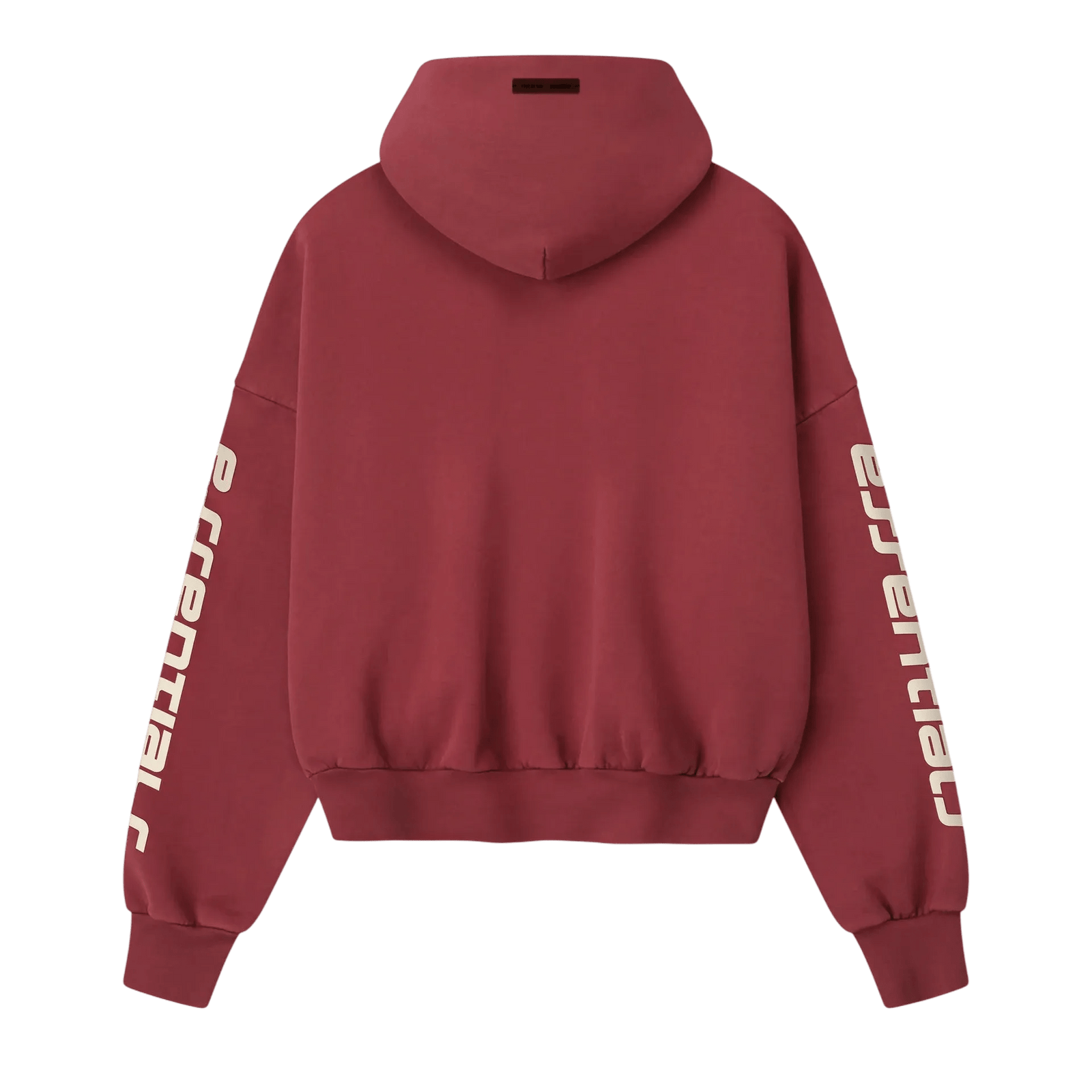 Fear of God Essentials Cropped Relaxed Hoodie Crimson - Im Your Wardrobe