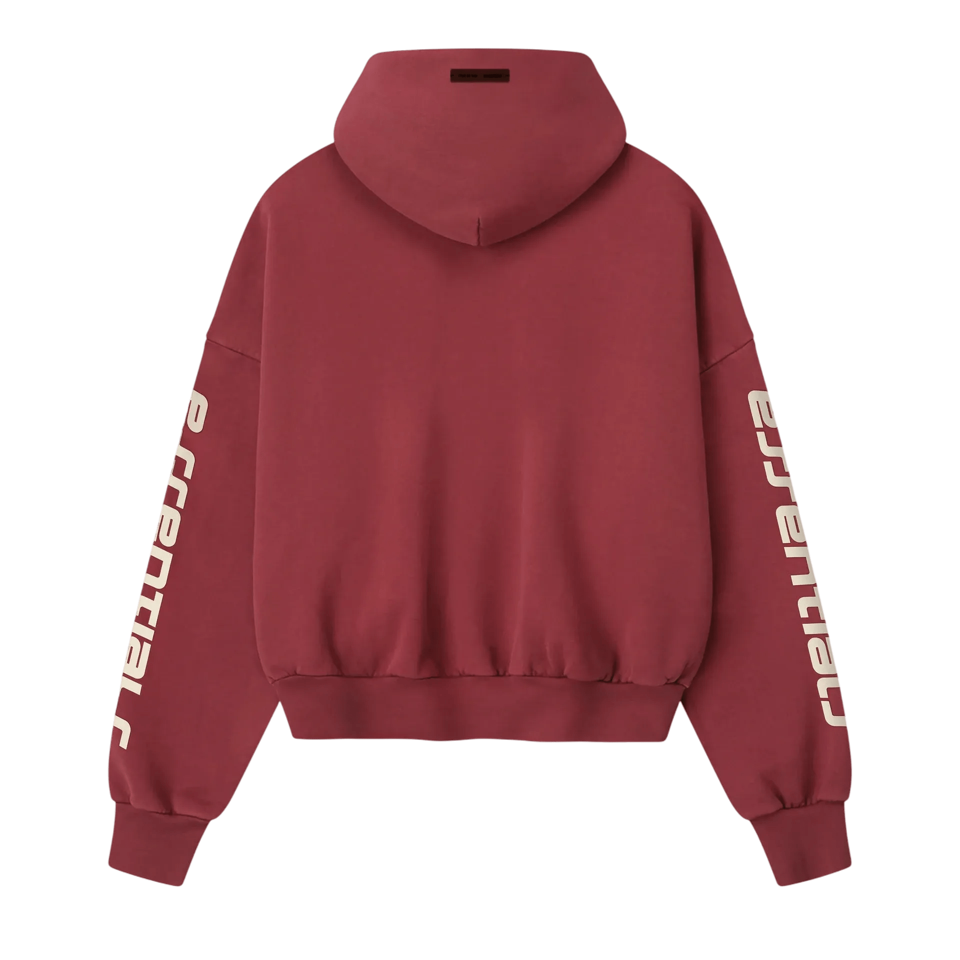 Fear of God Essentials Cropped Relaxed Hoodie Crimson - Im Your Wardrobe