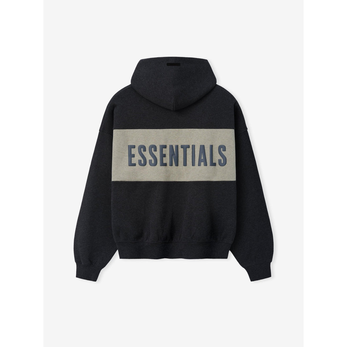Fear of God Essentials Cropped Relaxed Panelled Hoodie Iron Grey Heather/ Seal Heather - Im Your Wardrobe