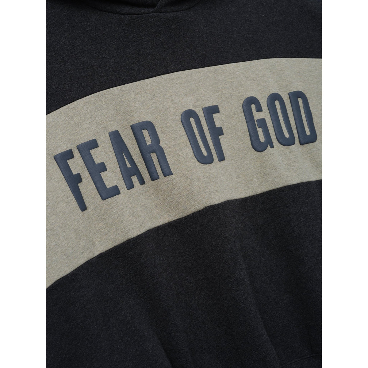 Fear of God Essentials Cropped Relaxed Panelled Hoodie Iron Grey Heather/ Seal Heather - Im Your Wardrobe