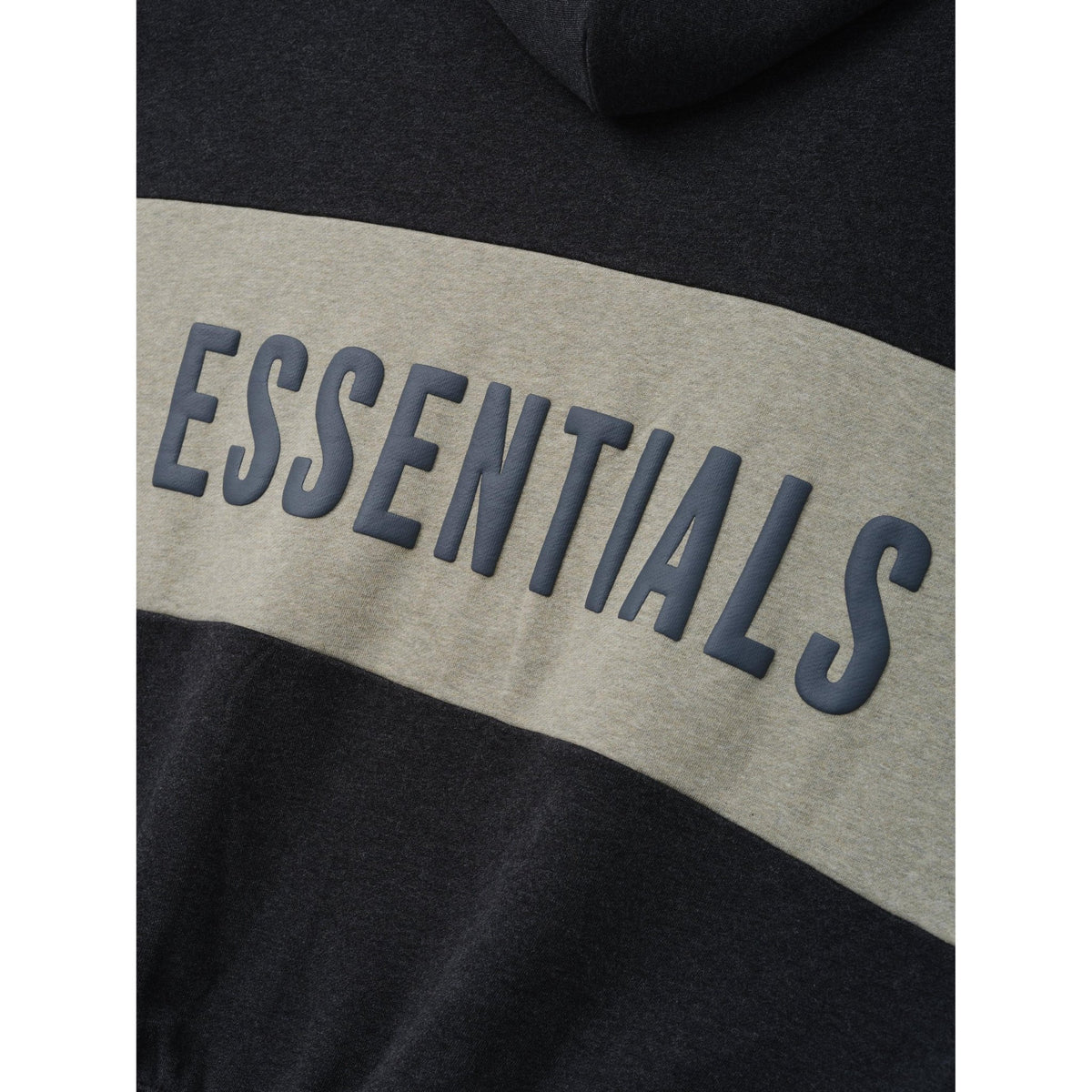 Fear of God Essentials Cropped Relaxed Panelled Hoodie Iron Grey Heather/ Seal Heather - Im Your Wardrobe