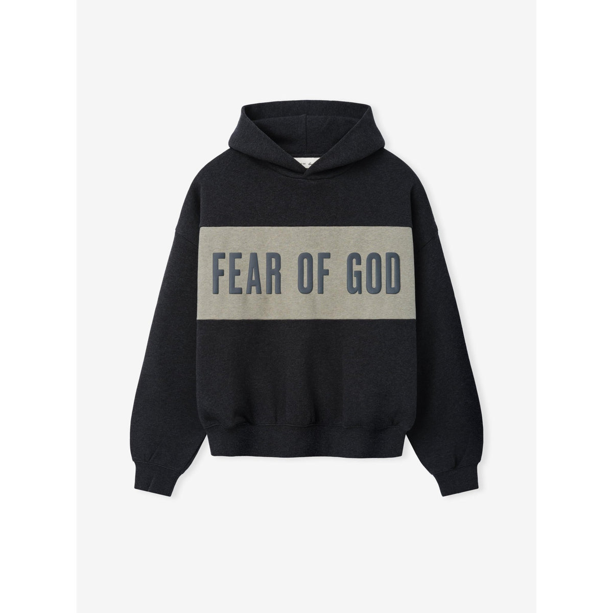 Fear of God Essentials Cropped Relaxed Panelled Hoodie Iron Grey Heather/ Seal Heather - Im Your Wardrobe