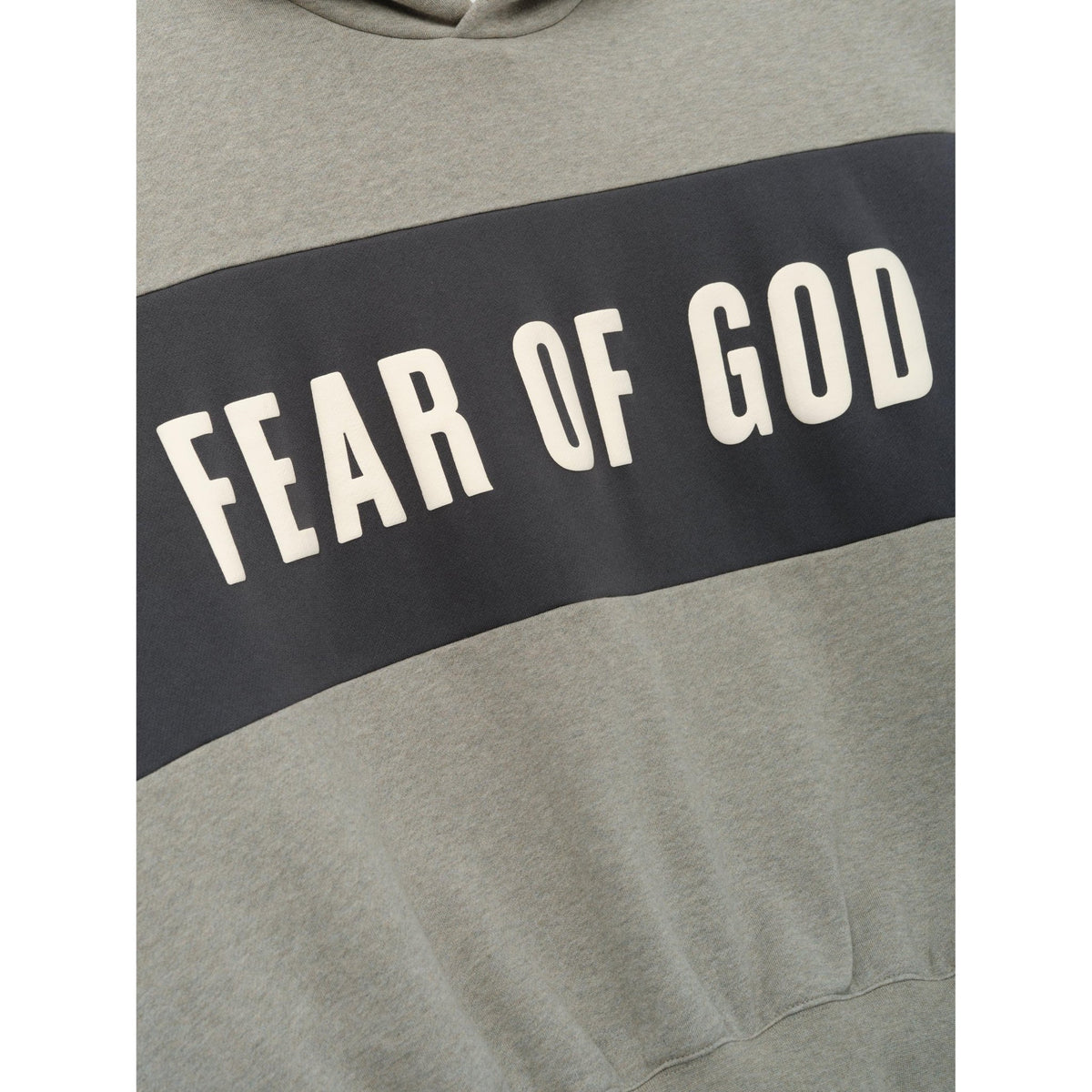 Fear of God Essentials Cropped Relaxed Panelled Hoodie Seal Heather/ Iron Grey - Im Your Wardrobe
