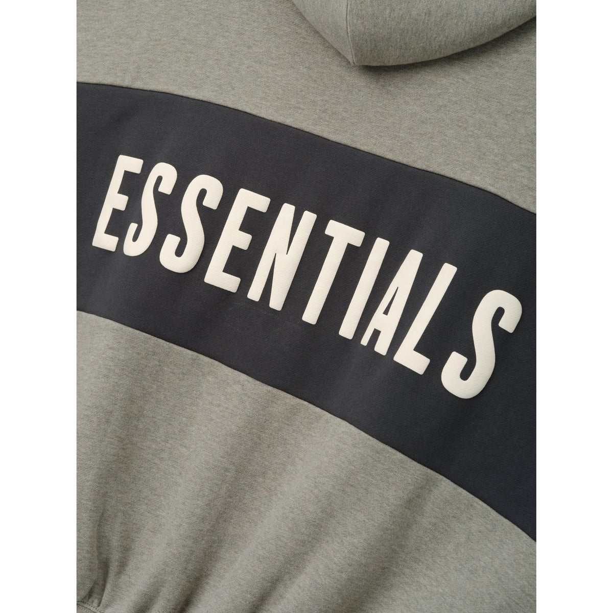 Fear of God Essentials Cropped Relaxed Panelled Hoodie Seal Heather/ Iron Grey - Im Your Wardrobe