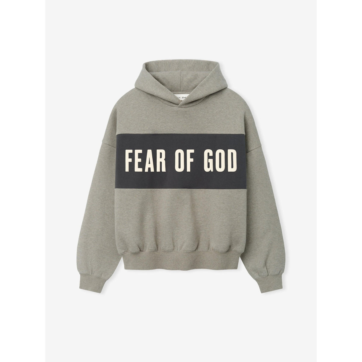 Fear of God Essentials Cropped Relaxed Panelled Hoodie Seal Heather/ Iron Grey - Im Your Wardrobe