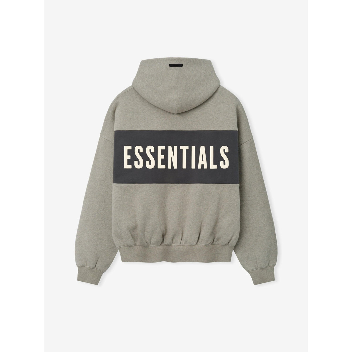 Fear of God Essentials Cropped Relaxed Panelled Hoodie Seal Heather/ Iron Grey - Im Your Wardrobe