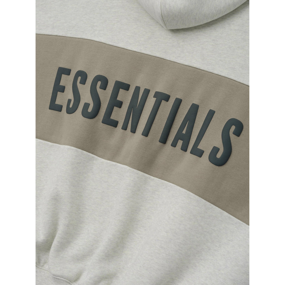 Fear of God Essentials Cropped Relaxed Panelled Hoodie Vanilla Heather/ Seal - Im Your Wardrobe