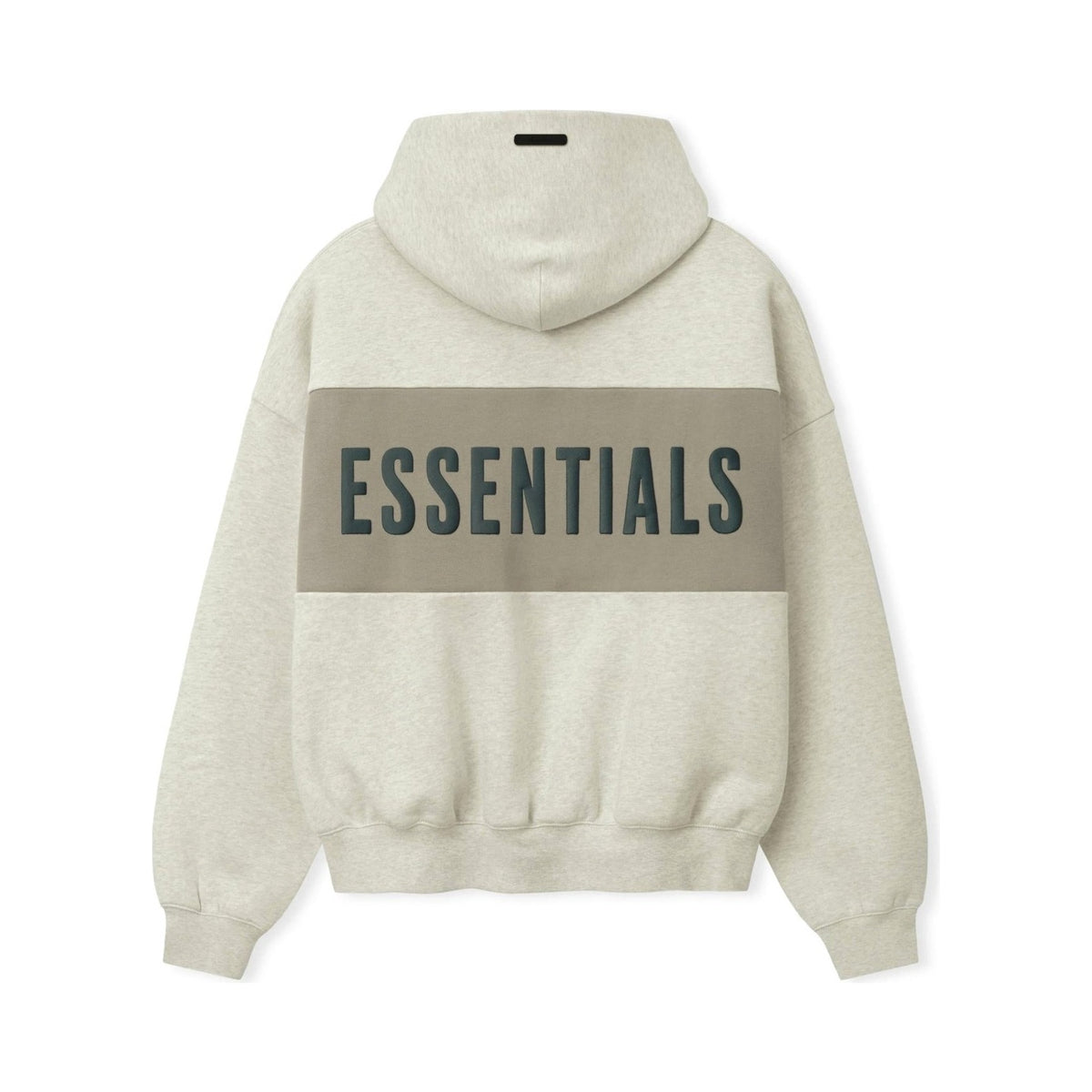 Fear of God Essentials Cropped Relaxed Panelled Hoodie Vanilla Heather/ Seal - Im Your Wardrobe