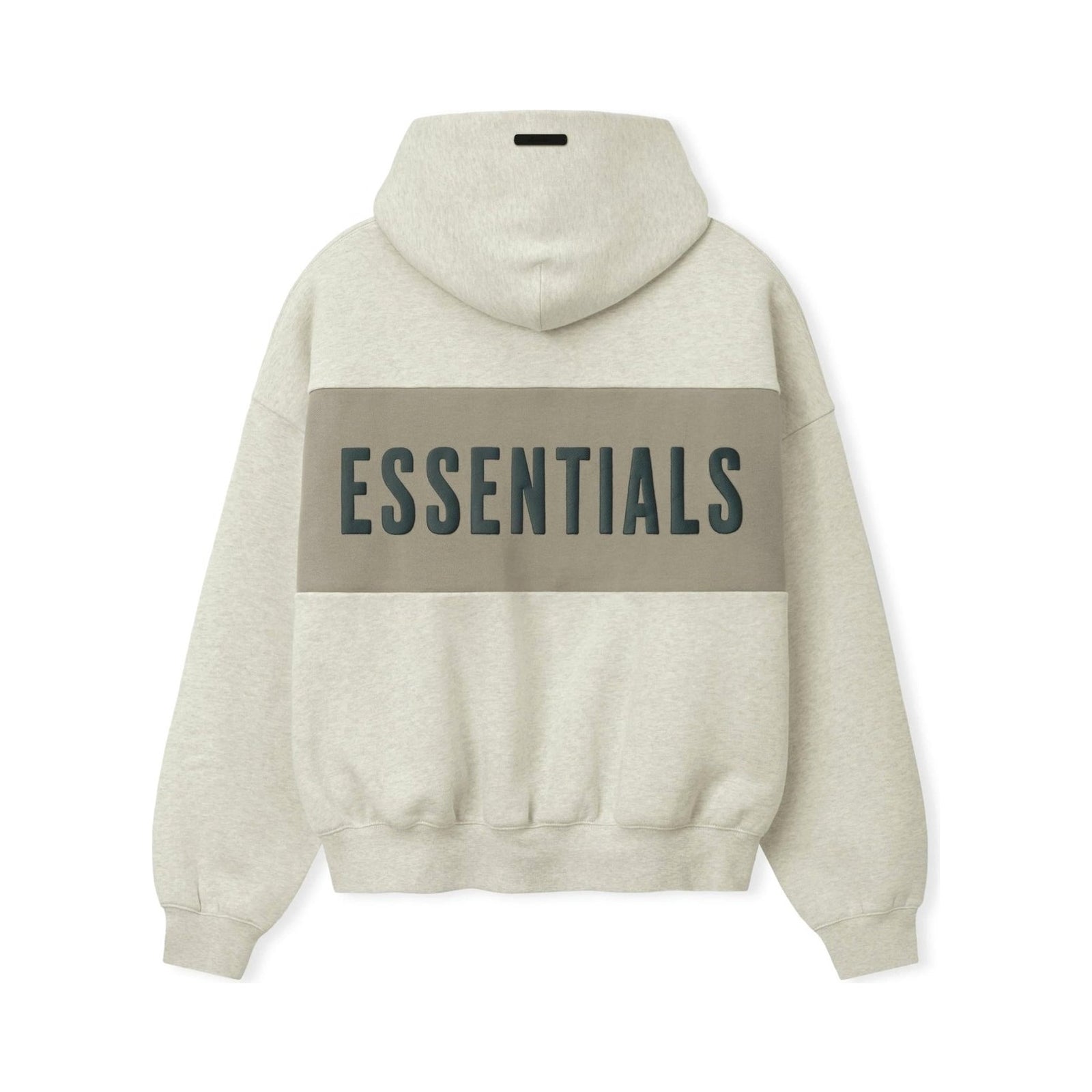 Fear of God Essentials Cropped Relaxed Panelled Hoodie Vanilla Heather/ Seal - Im Your Wardrobe