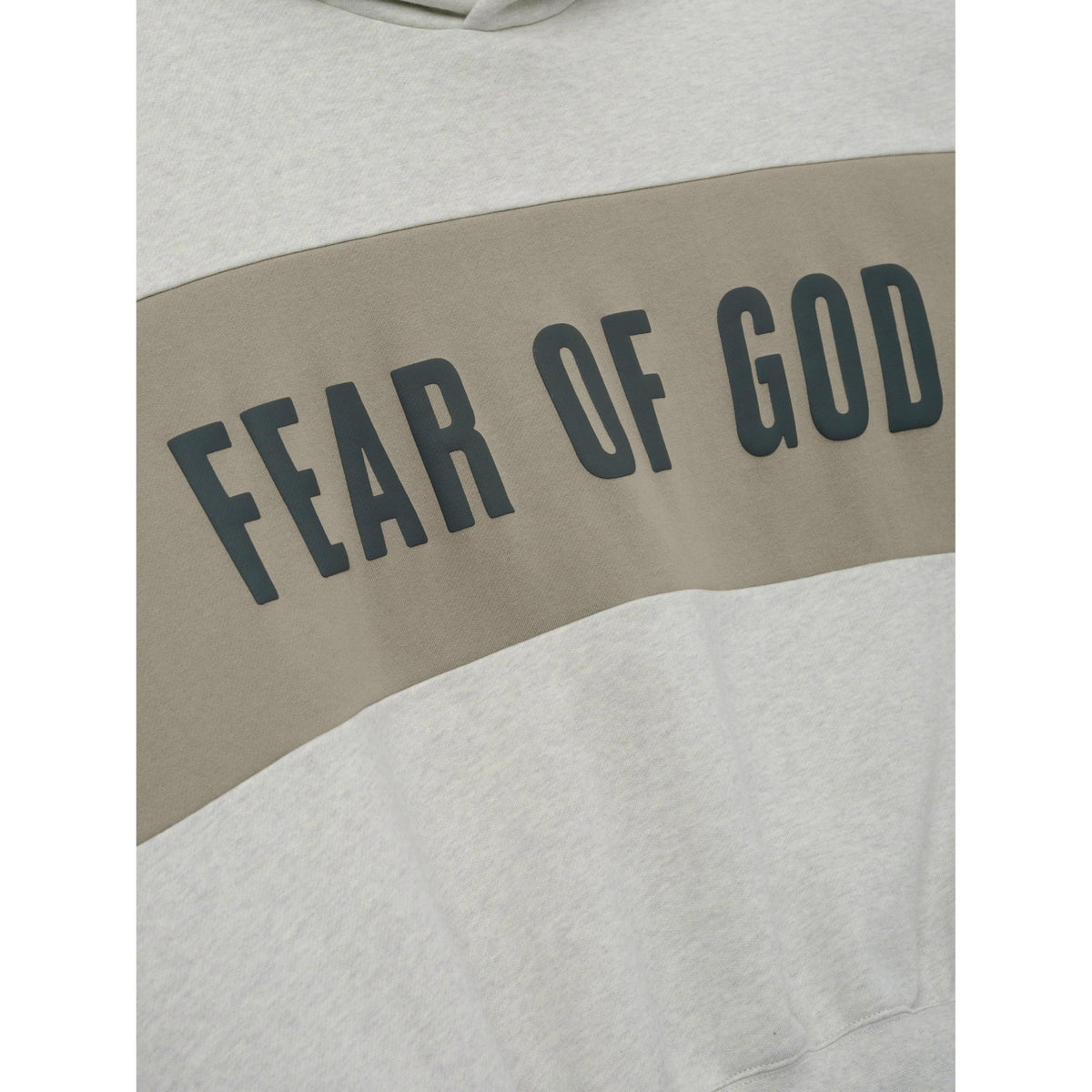 Fear of God Essentials Cropped Relaxed Panelled Hoodie Vanilla Heather/ Seal - Im Your Wardrobe