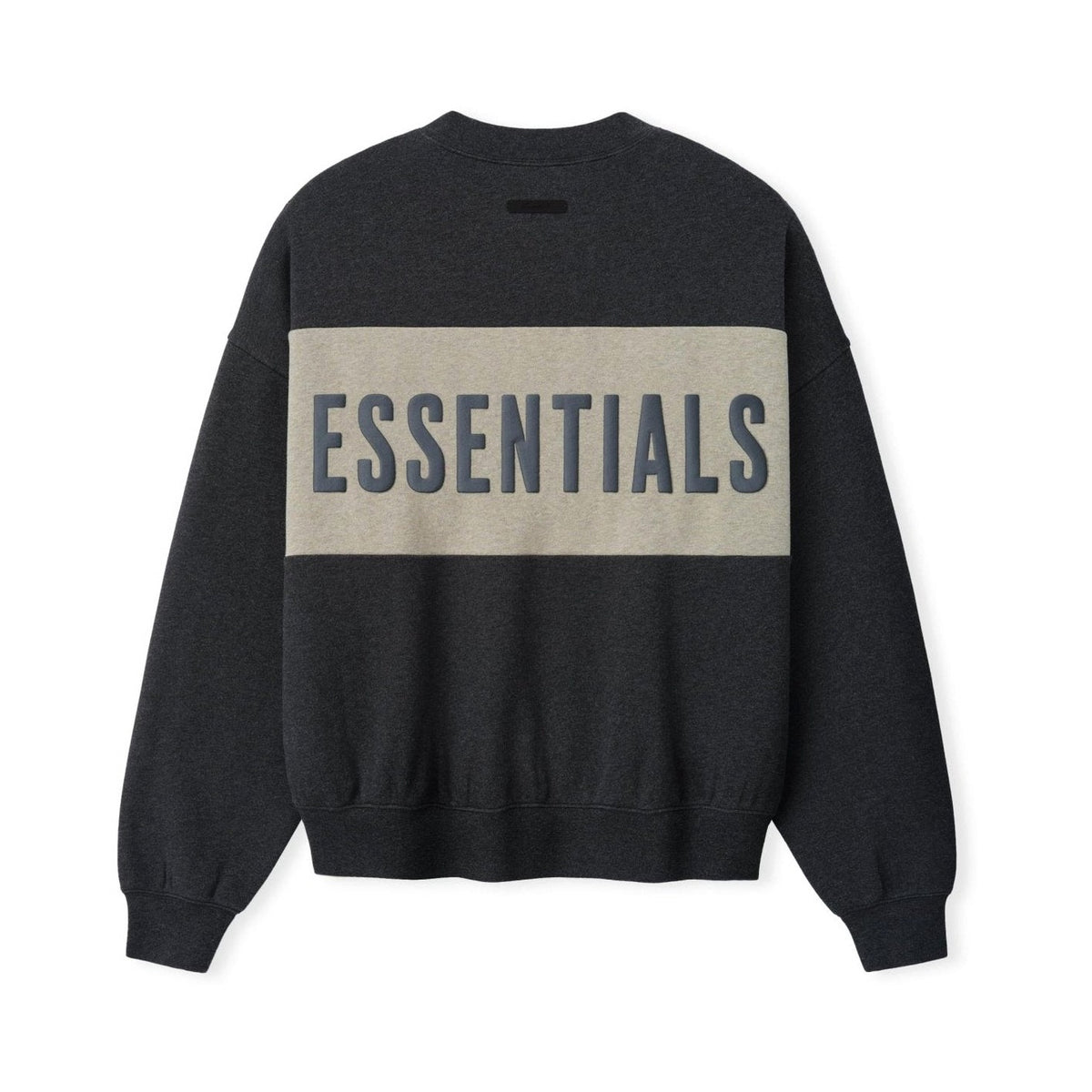 Fear of God Essentials Cropped Relaxed Panelled Sweatshirt Iron Grey Heather/ Seal Heather - Im Your Wardrobe