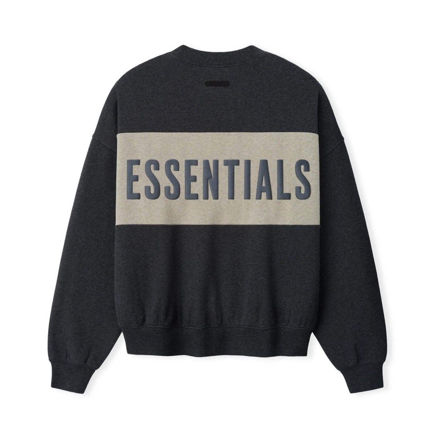 Fear of God Essentials Cropped Relaxed Panelled Sweatshirt Iron Grey Heather/ Seal Heather - Im Your Wardrobe