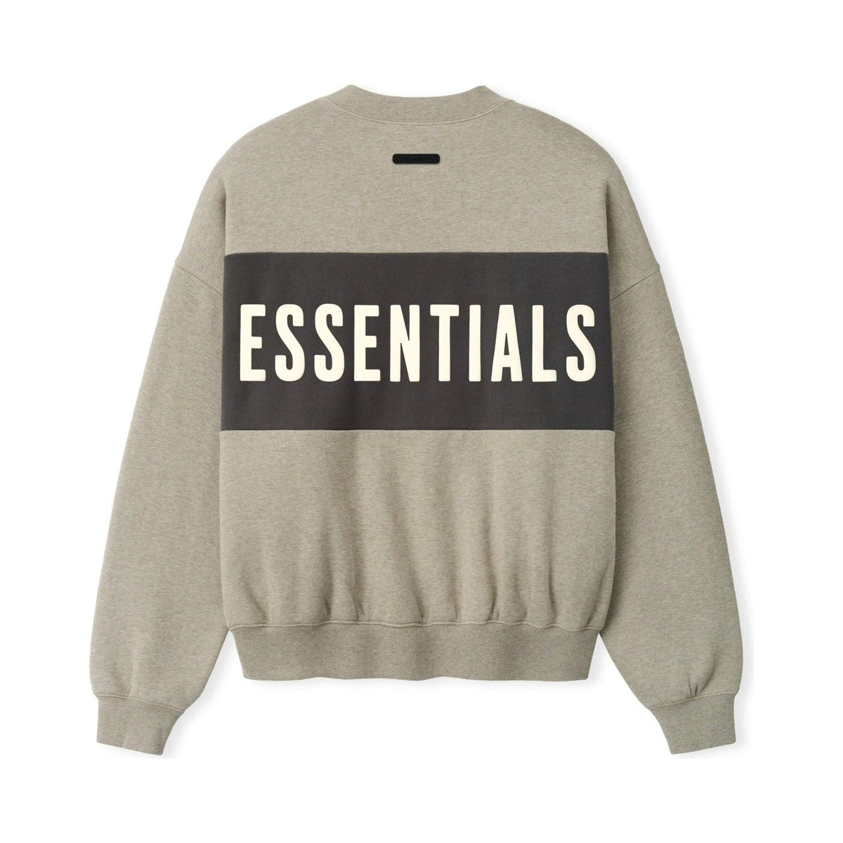 Fear of God Essentials Cropped Relaxed Panelled Sweatshirt Seal Heather/ Iron Grey - Im Your Wardrobe