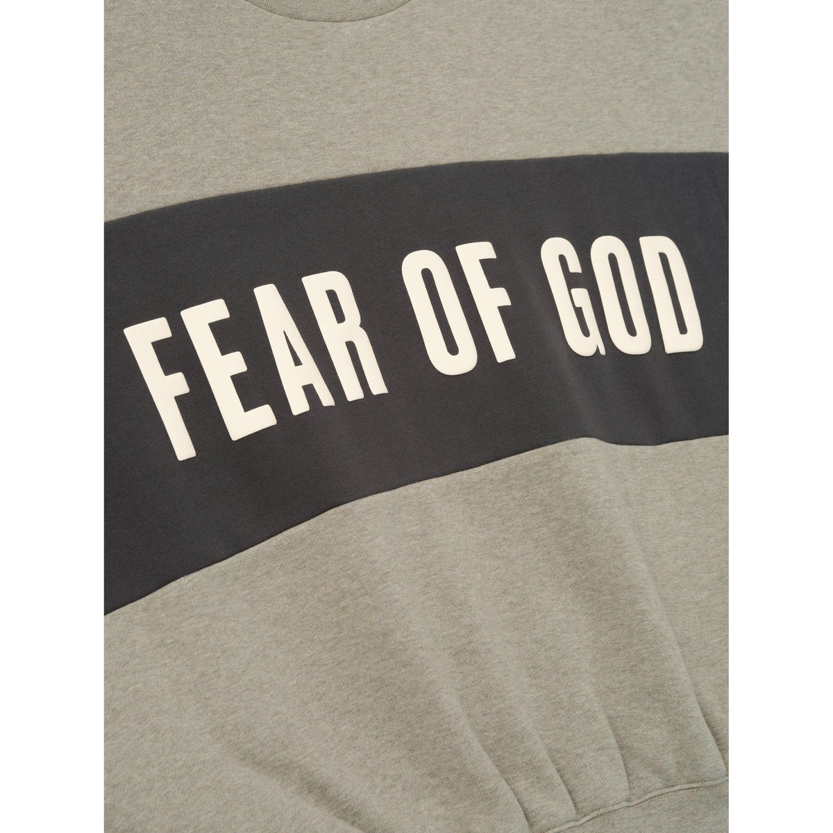 Fear of God Essentials Cropped Relaxed Panelled Sweatshirt Seal Heather/ Iron Grey - Im Your Wardrobe