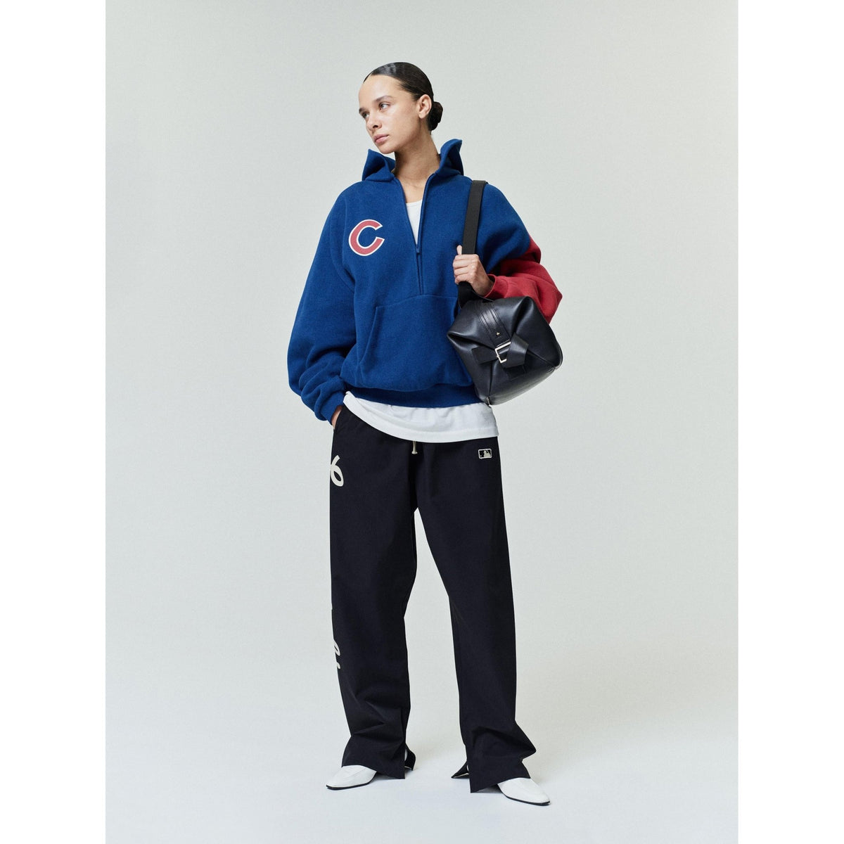 Fear of God Essentials Cubs Raglan Half Zip Sport Hoodie Estate Blue/ Stone Red - Im Your Wardrobe