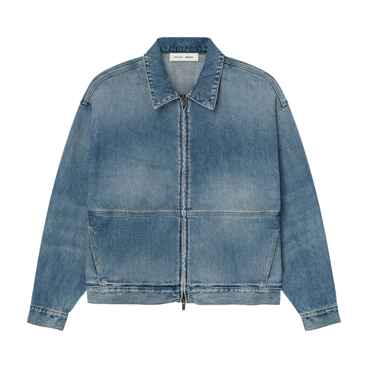 Fear of God Essentials Denim Trucker Jacket Classic Blue (SS25) - Im Your Wardrobe