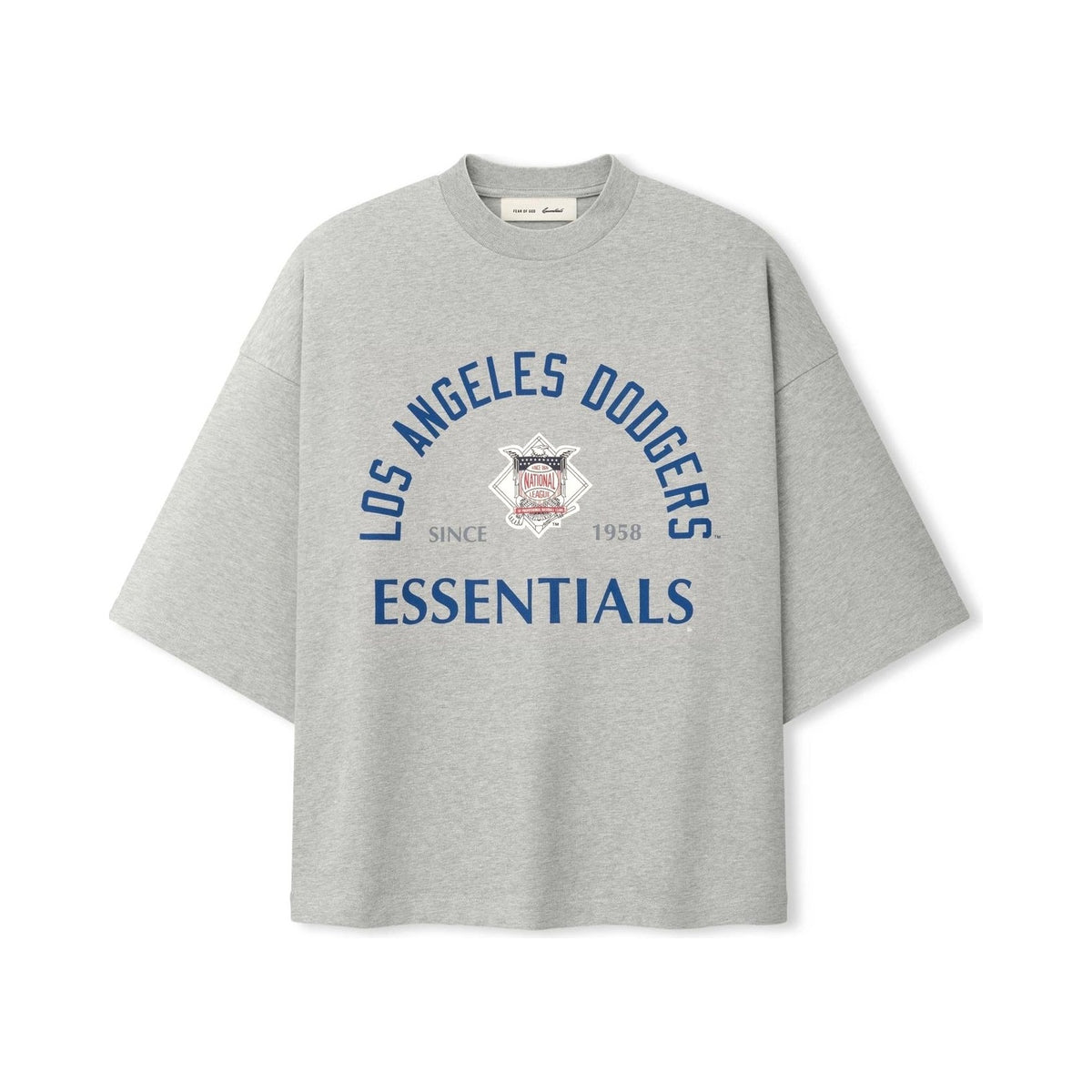 Fear of God Essentials Dodgers National League Merch Tee Concrete Heather - Im Your Wardrobe