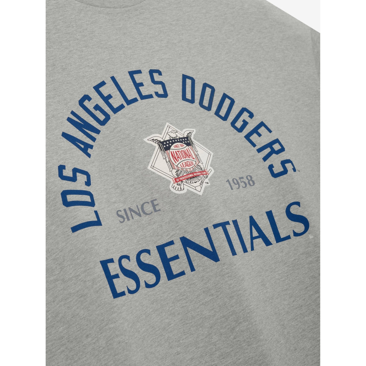 Fear of God Essentials Dodgers National League Merch Tee Concrete Heather - Im Your Wardrobe