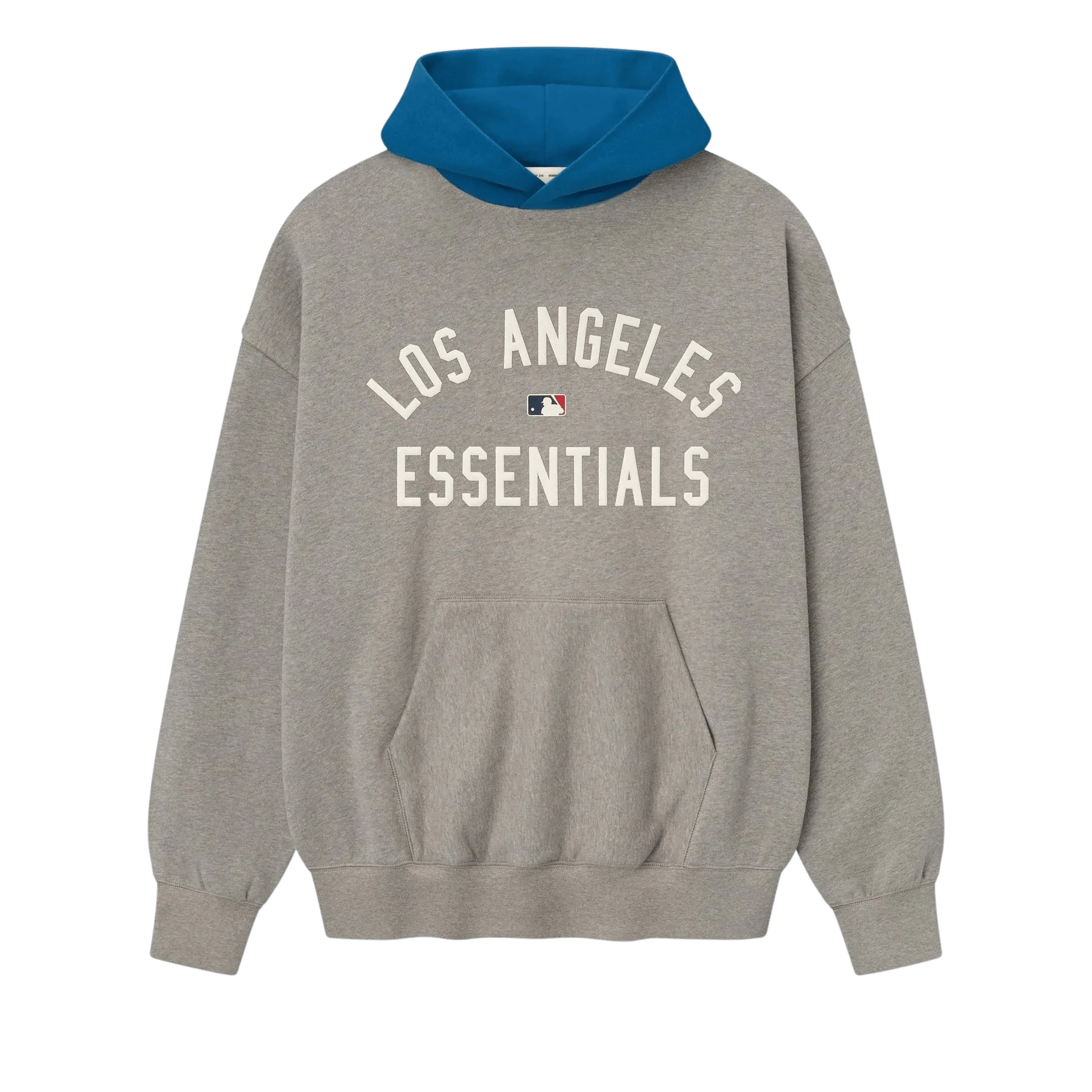 Fear of God Essentials Dodgers Sport Hoodie Concrete Heather/Blue Sapphire - Im Your Wardrobe
