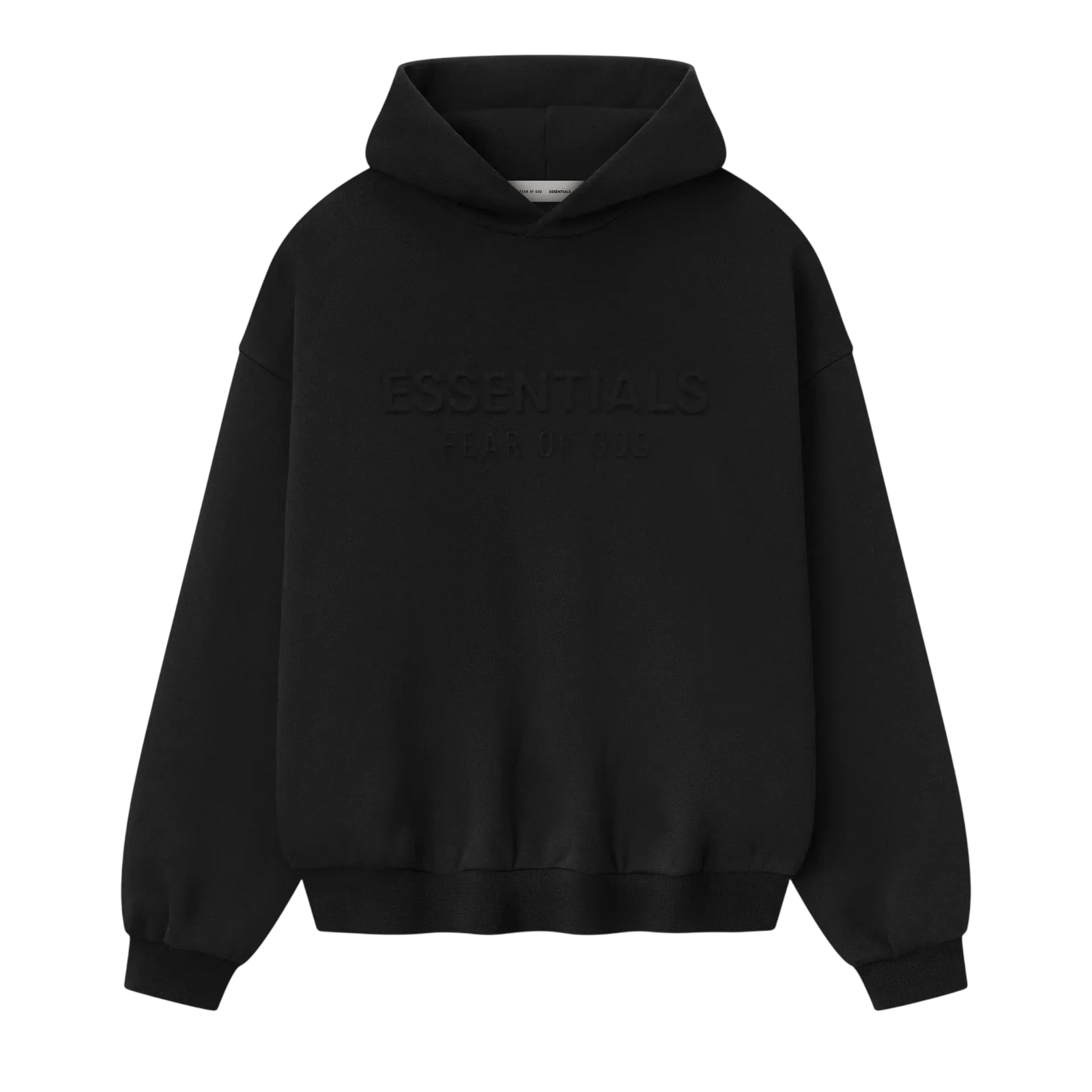 Fear of God Essentials Embossed Classic Fleece Hoodie Vintage Black - Im Your Wardrobe