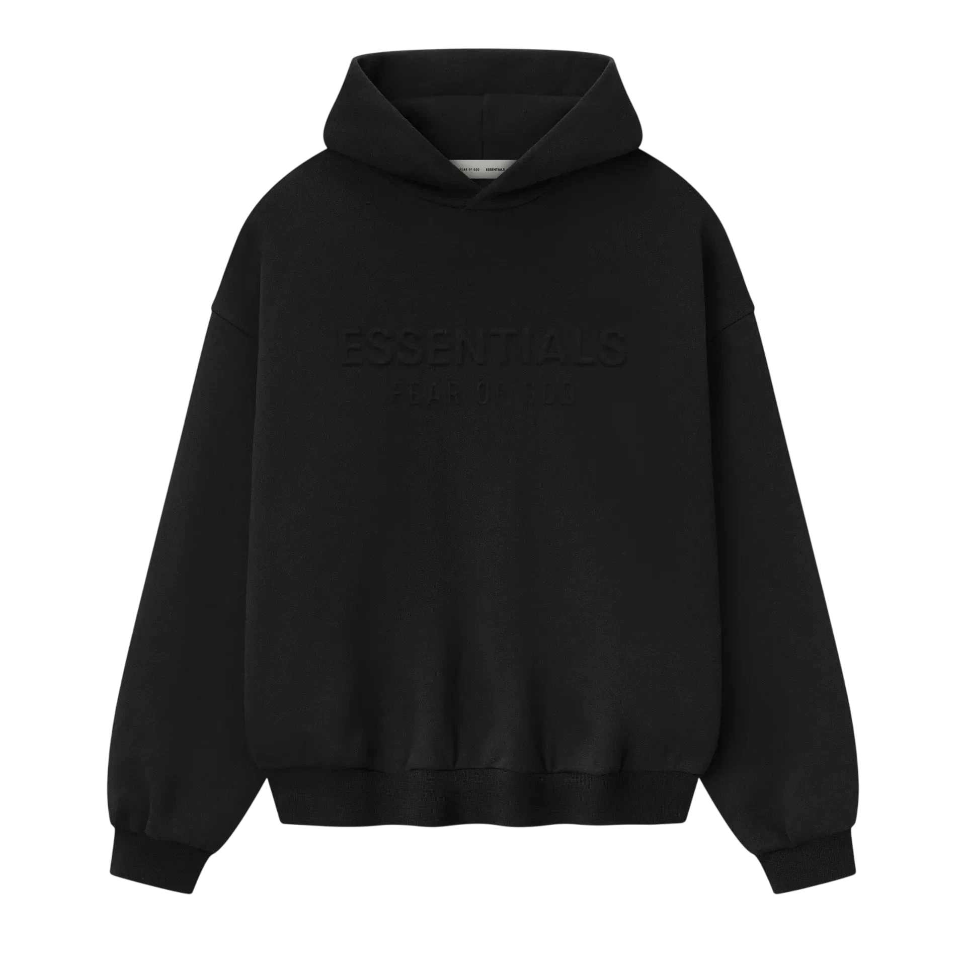 Fear of God Essentials Embossed Classic Fleece Hoodie Vintage Black - Im Your Wardrobe